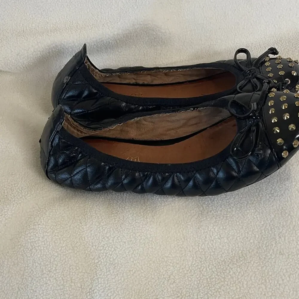 Aldo Black Studded Quilted Flats